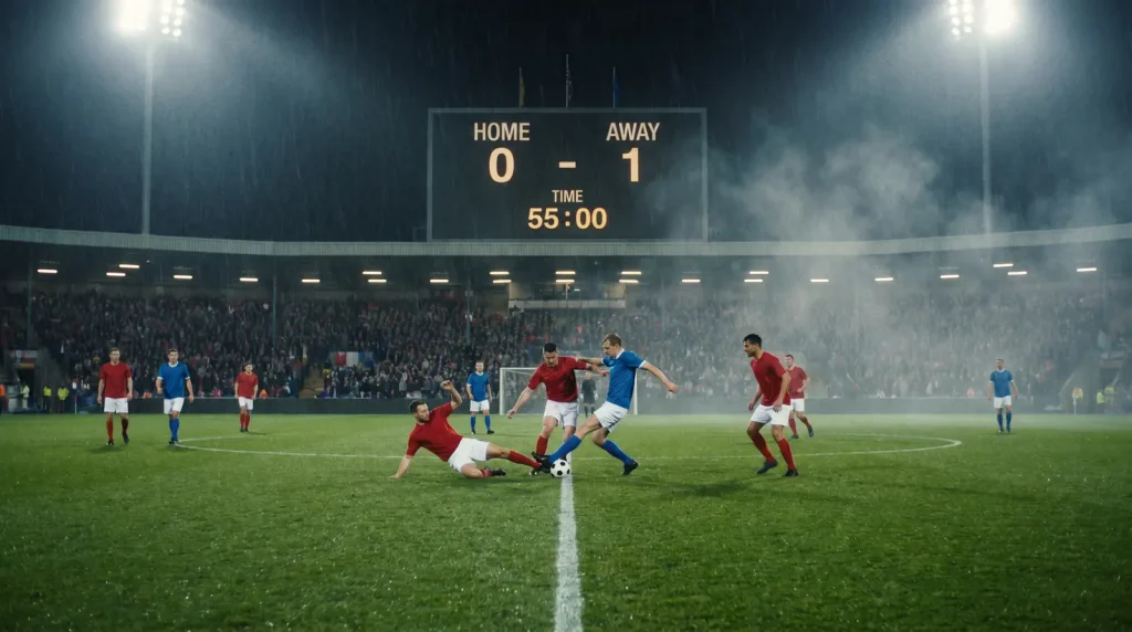 Strong home favourite trailing at half-time before a second-half comeback victory