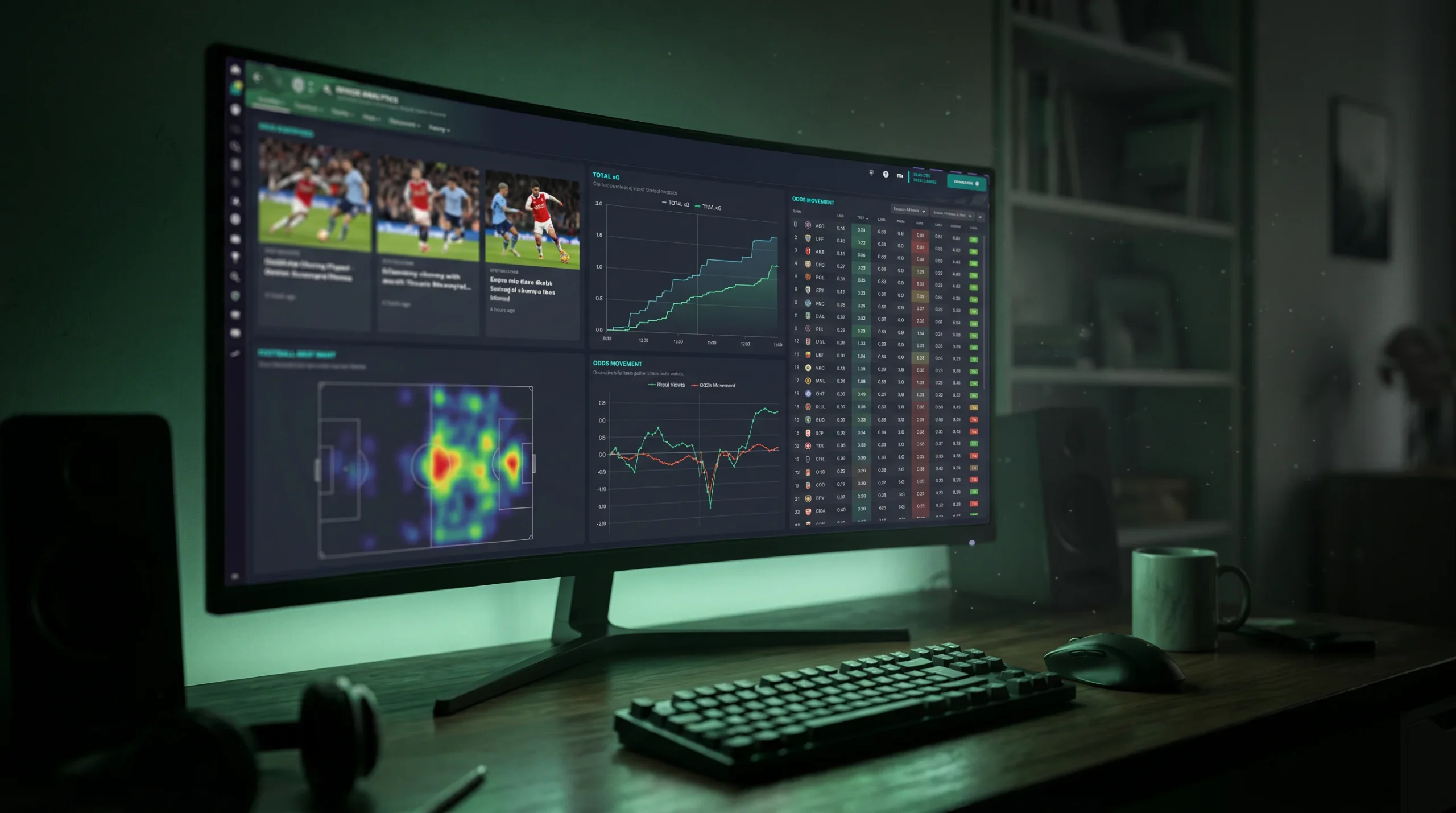 Football betting tips today backed by data-driven match analysis on a dark analytics screen