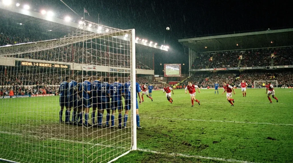 Top-six Premier League side warming up before an away match at a lower-table ground