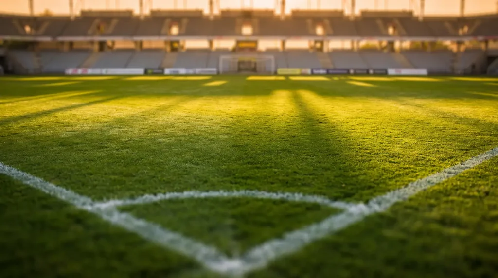 Football pitch with analytical overlay representing value bet identification