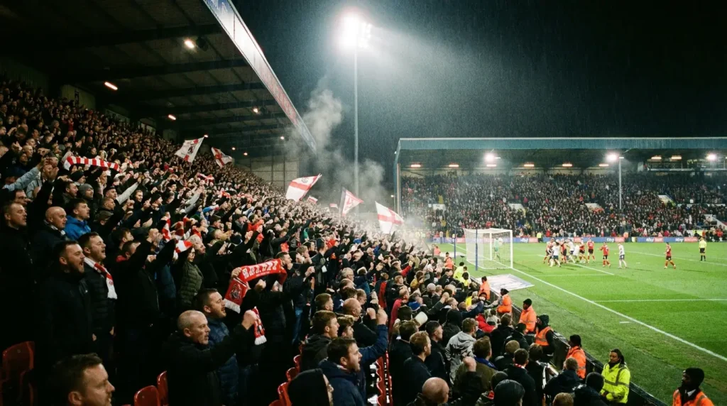 Home advantage analysis with Premier League stadium atmosphere and supporter crowd