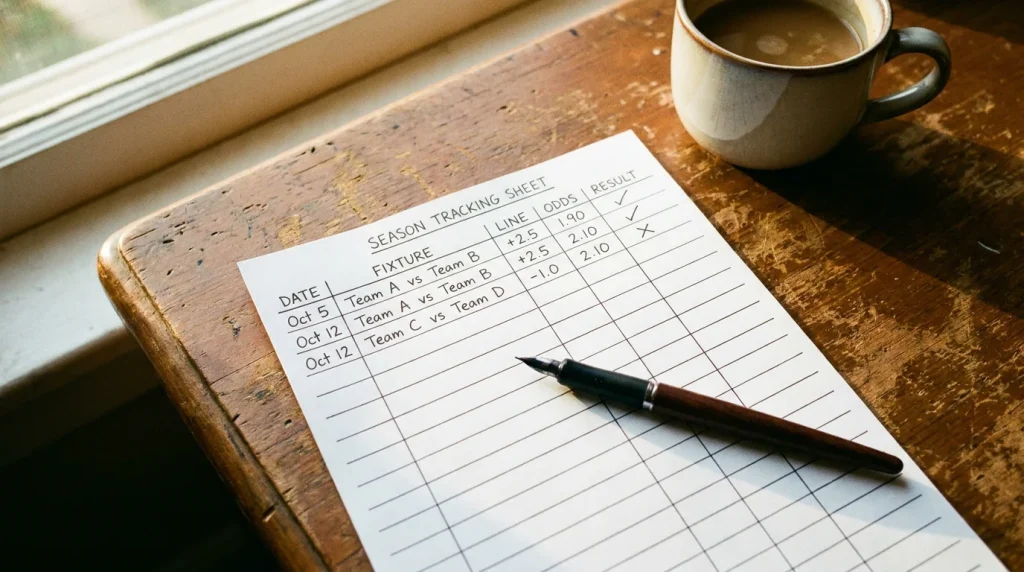 Season-long over 2.5 goals betting tracker with strike rate and profit columns