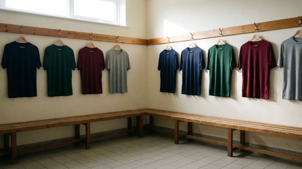 Premier League football shirts displayed without front gambling sponsor logos